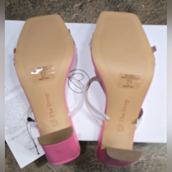 The Drop Avery Square Toe Two Strap High Heeled Sandal #775, 782 - Picture 4 of 16